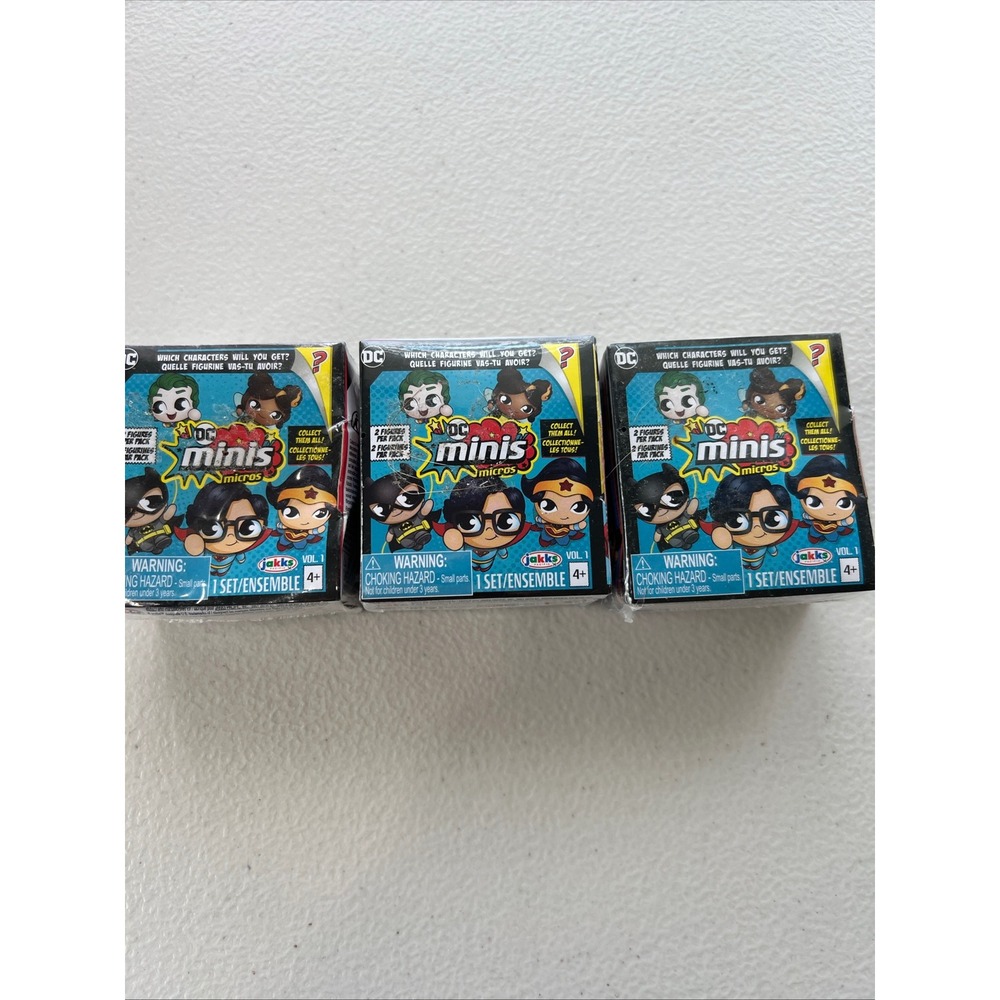 Lot Of 3 DC Minis Micros Mystery Figures Blind Box Volume 1 Sealed
